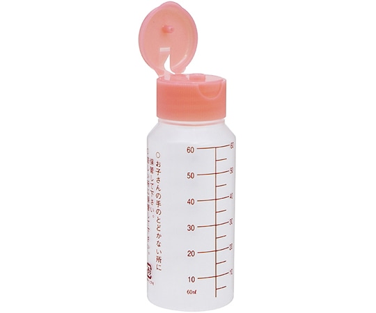 金鵄製作所 NK外用瓶 60mL ワンタッチキャップ(ピンク) 赤色目盛 1箱(200本入) B3470-000PK 1箱(ご注文単位1箱)【直送品】