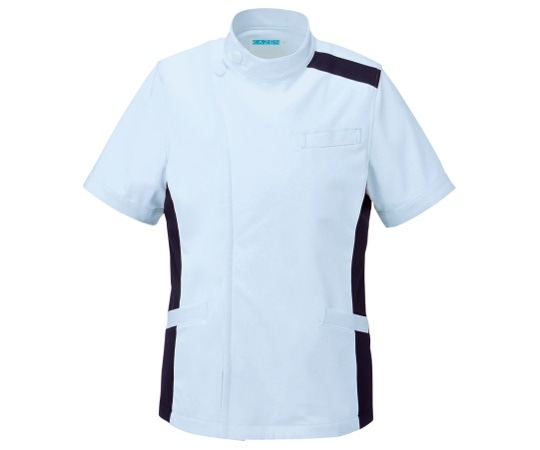 KAZEN メンズジャケット半袖 サックス M 094-21 M 1枚（ご注文単位1枚）【直送品】