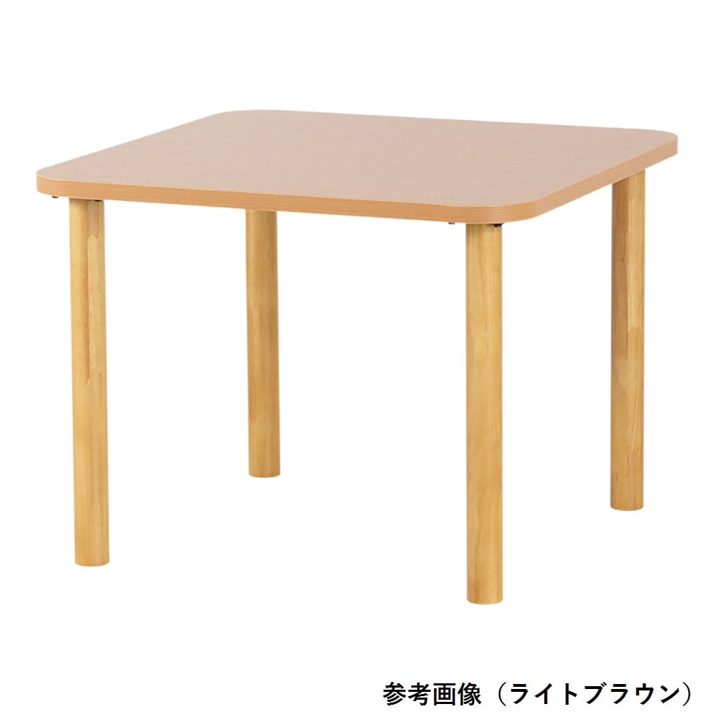 貞苅椅子製作所 メラミンテーブル ブラウン 正方形 2人掛け A脚(木製脚・継脚) TM4-K9090 BR 1個(ご注文単位1個)【直送品】