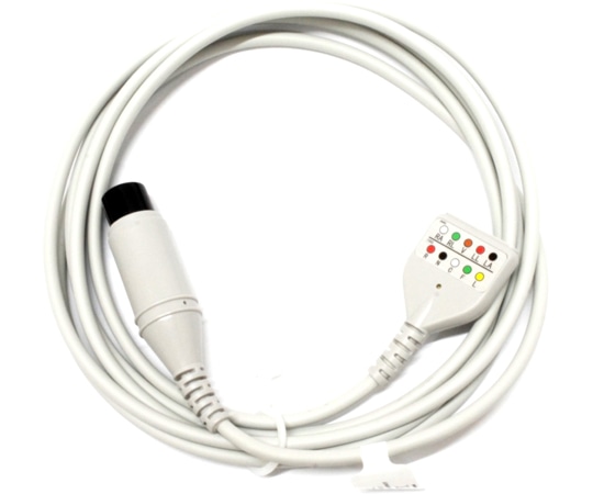 ビットストロング BS ECG中継ケーブル DIN 42802-AAMI 6ピン 5線 EC020-5AI 1個(ご注文単位1個)【直送品】