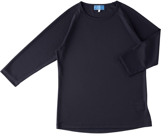 KAZEN インナーTシャツ(男女兼用)ネイビー SS 233-08 1枚(ご注文単位1枚)【直送品】
