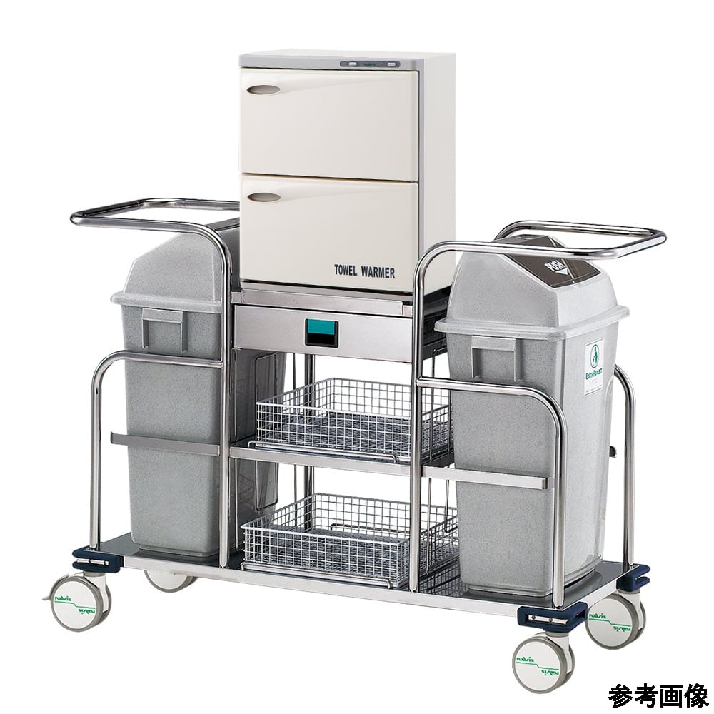 ナビス(アズワン) 清拭オムツ交換車 18L×2段(おしぼり130~160本収納) PPL-2-J16II 1台(ご注文単位1台)【直送品】