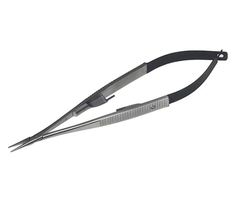 日本フリッツメディコ DDJ カストロヴィエホ 先細マイクロ持針器 14cm 直 ロック付 DDJ1010-14 1個（ご注文単位1個）【直送品】
