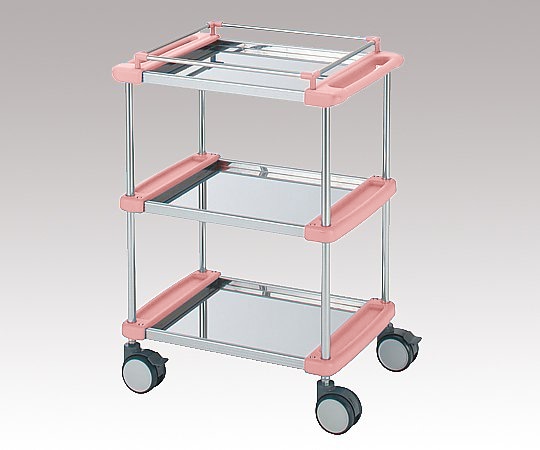 日進医療器 回診車(ナーシングカート) 引出し無し 3段ピンク 640×450×909mm TY415-3PK 1台(ご注文単位1台)【直送品】