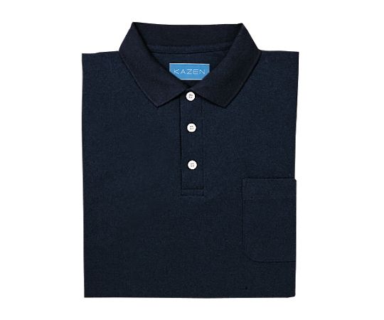 KAZEN ポロシャツ半袖 黒 L 237-29 L 1枚（ご注文単位1枚）【直送品】