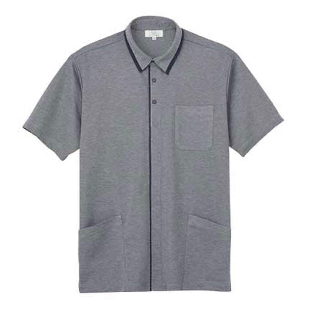 KIRAKU（トンボ） ニットシャツ グレーモク M（身丈68cm） CR212-03 M 1枚（ご注文単位1枚）【直送品】