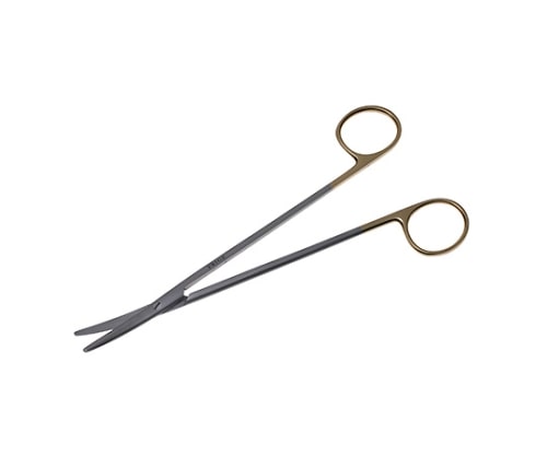 日本フリッツメディコ T/Cメッツェンバーム剪刀 25cm 曲 B023-025C 1個(ご注文単位1個)【直送品】