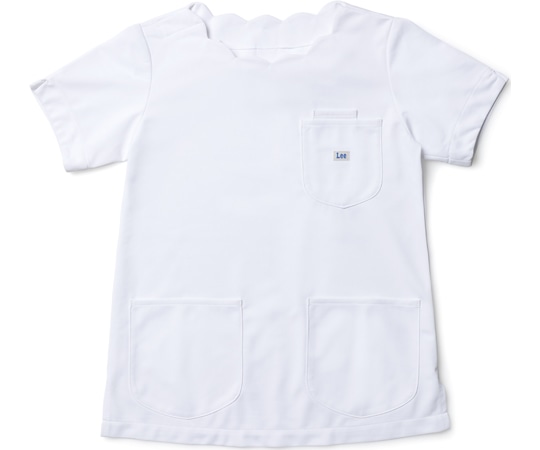 Lee レディススクラブ（スカラップ） ホワイト XXL  1枚（ご注文単位1枚）【直送品】
