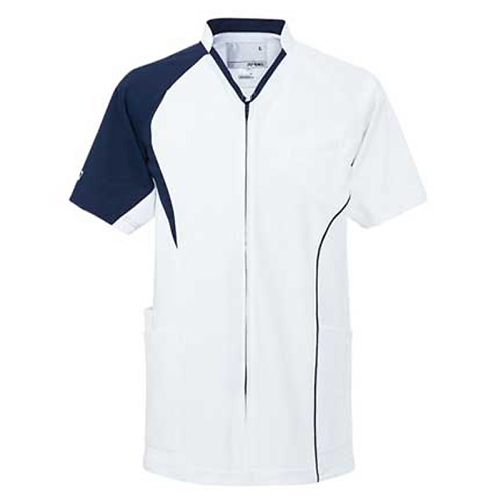 YONEX（トンボ） 前開きスクラブ ホワイト BL（身丈74cm） CY832-01 BL 1枚（ご注文単位1枚）【直送品】