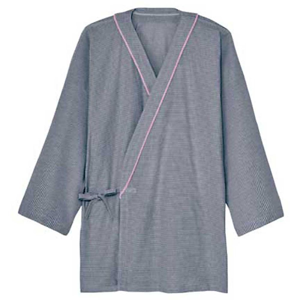 KIRAKU（トンボ） ニット患者衣 甚平 ダークネイビー L 1ケース（10枚入） CV012-89 L 1ケース（ご注文単位1ケース）【直送品】