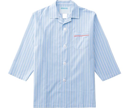KAZEN 患者衣(パジャマ型) ブルーストライプ S 218-98 S 1枚(ご注文単位1枚)【直送品】