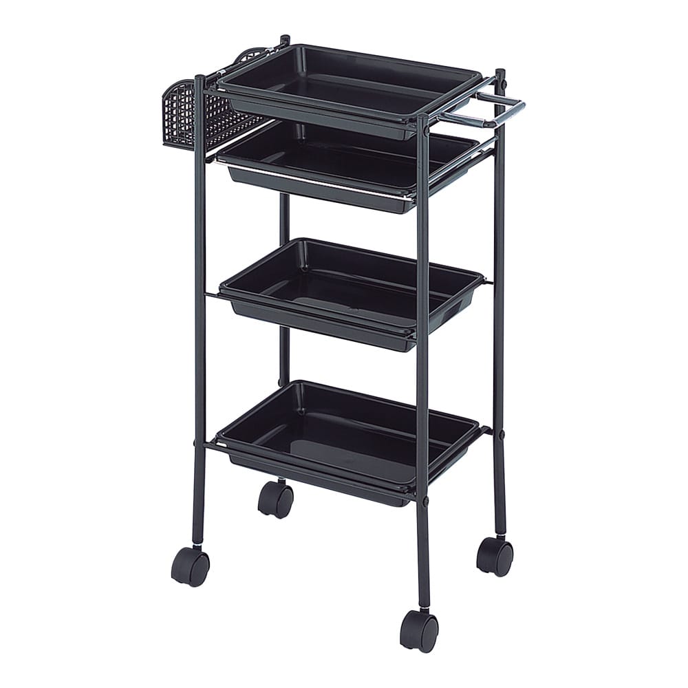 西村製作所 トレーワゴン(C-305) 510×280×835mm ブラック 1台(ご注文単位1台)【直送品】