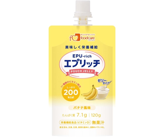 フードケア エプリッチパウチゼリー バナナ風味 120g×36袋入 1箱※軽 (ご注文単位1箱）【直送品】
