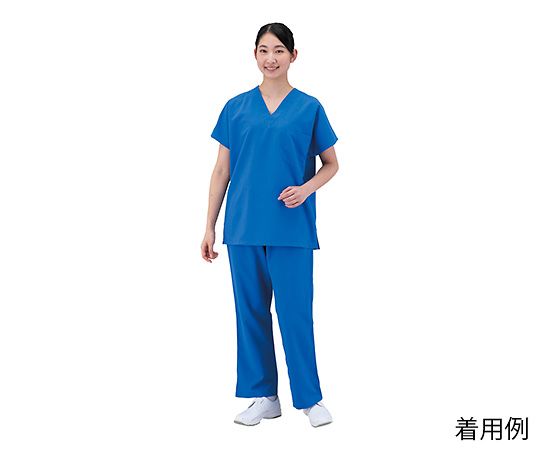 サンアロー 手術衣(男女兼用スクラブ) ブルー S 136-91 S 1枚(ご注文単位1枚)【直送品】