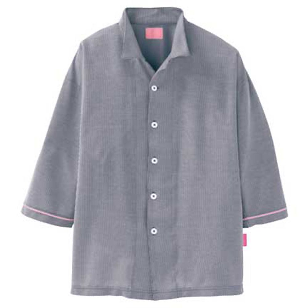 KIRAKU(トンボ) ニット患者衣 前開きシャツ ダークネイビー 3L 1ケース(10枚入) CV001-89 3L 1ケース(ご注文単位1ケース)【直送品】