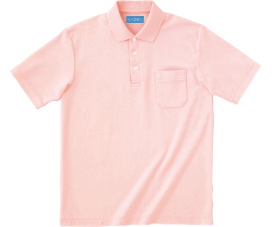 KAZEN 兼用ポロシャツ半袖 ピンク LL 232-23 LL 1枚（ご注文単位1枚）【直送品】