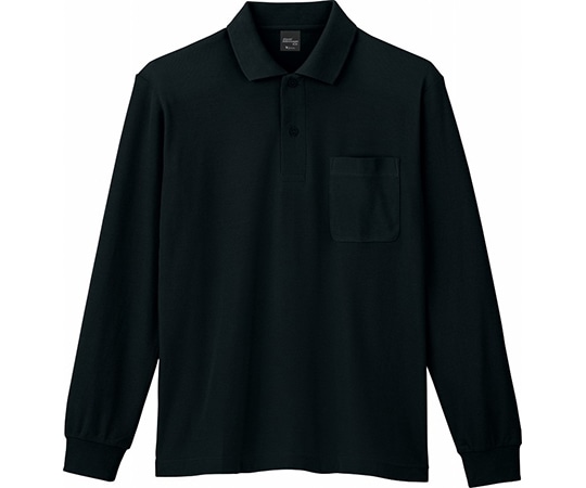 WHISEL（自重堂） 長袖ポロシャツ ブラック L 85844 1枚（ご注文単位1枚）【直送品】