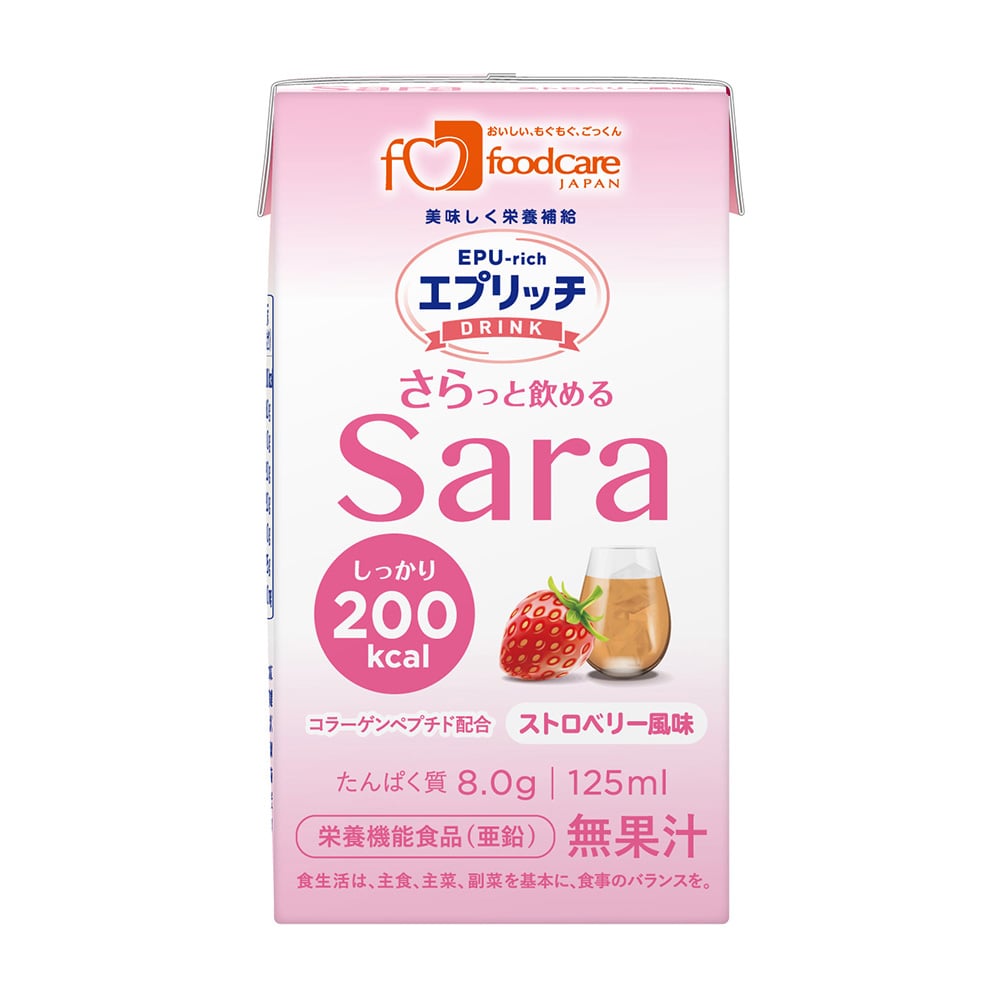 フードケア エプリッチドリンクSara ストロベリー風味 1箱（24本入） 1箱※軽 (ご注文単位1箱）【直送品】
