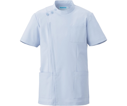 KAZEN ジャケット半袖男女兼用 サックス M 762-41 1枚（ご注文単位1枚）【直送品】