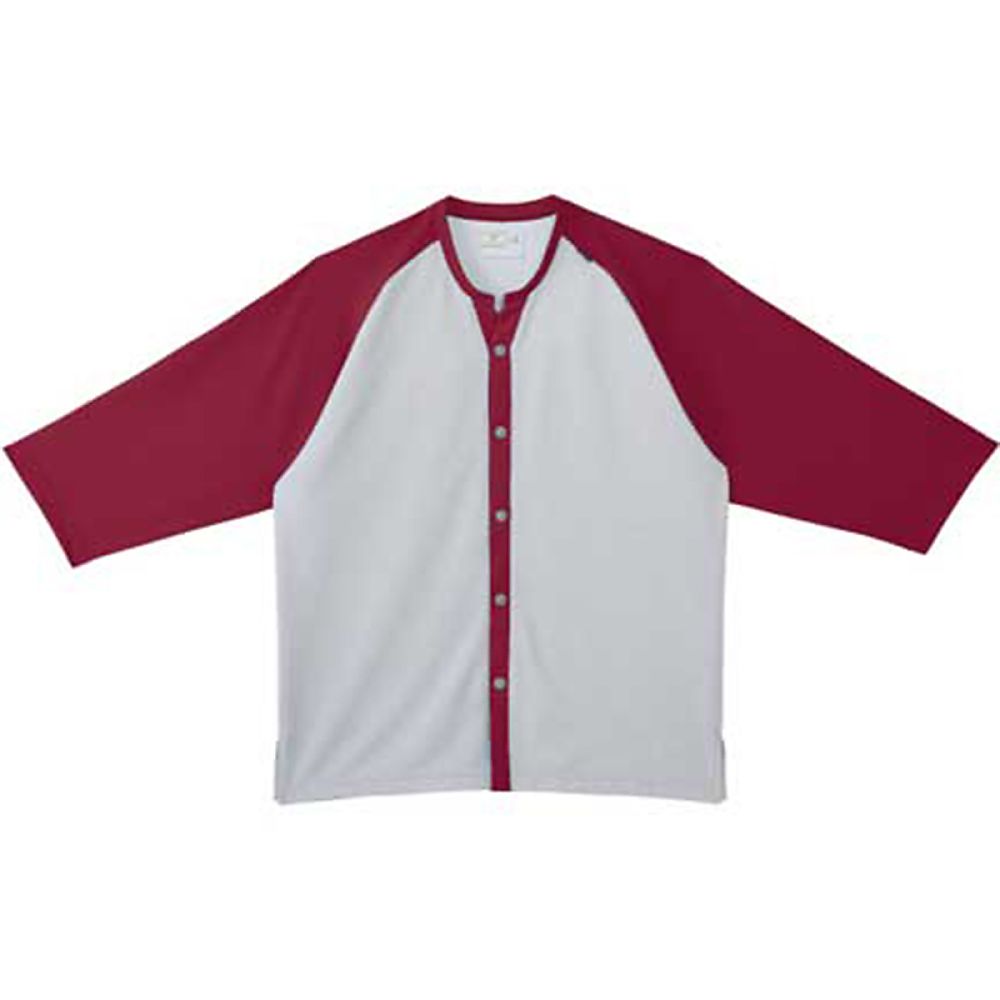 KIRAKU（トンボ） 前開きシャツ ストロベリーレッド×シルバーモク M（身丈68cm） CR800-15 M 1枚（ご注文単位1枚）【直送品】