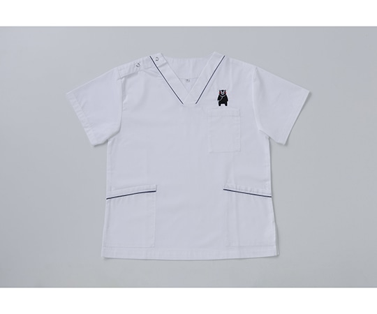 ディーフェイズ 男女兼用スクラブ(くまモン刺繍入り) マリンホワイト SS DS2001K 1枚(ご注文単位1枚)【直送品】