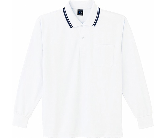 WHISEL（自重堂） 長袖ポロシャツ ホワイト L 85264 1枚（ご注文単位1枚）【直送品】