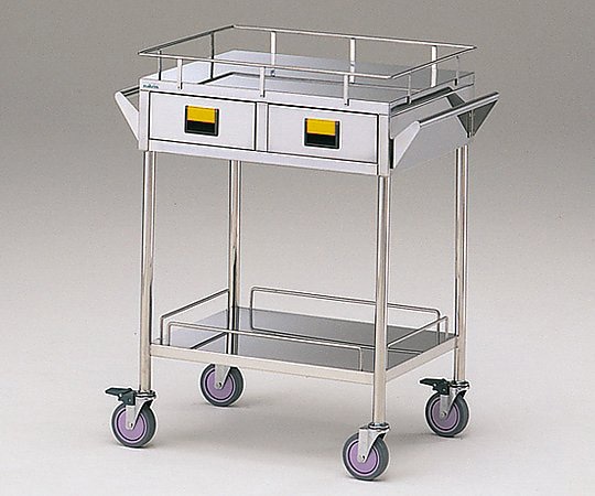 ナビス（アズワン） カラフルカート 2段-黄 750×450×855mm K2W-Y 1台（ご注文単位1台）【直送品】