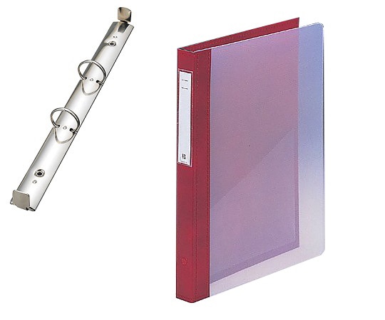 LIHITLAB カルテブック A4・2穴・クリヤー レッド CYC4-2L-5 1冊(ご注文単位1冊)【直送品】