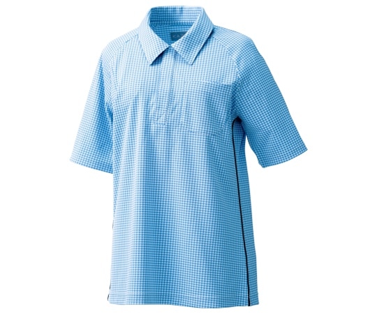 KAZEN ニットシャツ ブルー SS APK234-18 SS 1枚（ご注文単位1枚）【直送品】