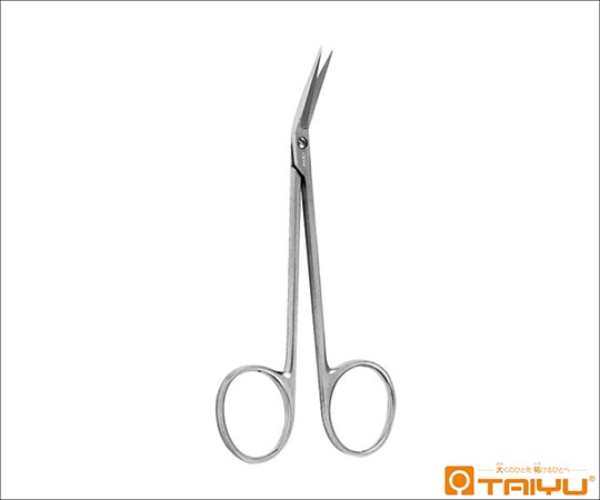 TAIYU(大祐医科工業) 眼科剪刀 膝状 鋭先 ネジ止 全長11cm TY-163 1本(ご注文単位1本)【直送品】