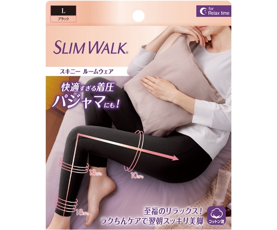 ピップ スリムウォーク スキニールームウェア ブラック L PH782 1個（ご注文単位1個）【直送品】
