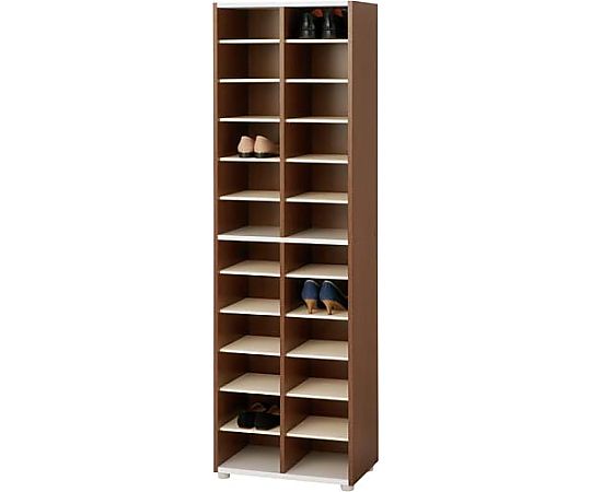 バリュテック・インターナショナル PLシューズラック ハイタイプ 24足用 ブラウン PLD-59P 1台（ご注文単位1台）【直送品】