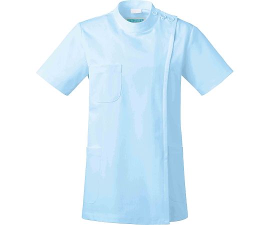 KAZEN レディス医務衣 半袖 サックス 4L 263-11 4L 1枚（ご注文単位1枚）【直送品】