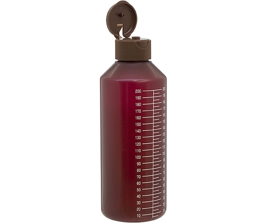 金鵄製作所 NK茶投薬瓶 200mL ワンタッチキャップ（ブラウン:茶） 白色目盛 1箱（100本入） B33C0-000BR 1箱（ご注文単位1箱）【直送品】