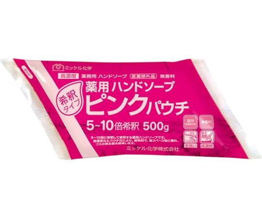 ミッケル化学 薬用ハンドソープピンクパウチ 500g×4 1箱（4本入）  1箱（ご注文単位1箱）【直送品】