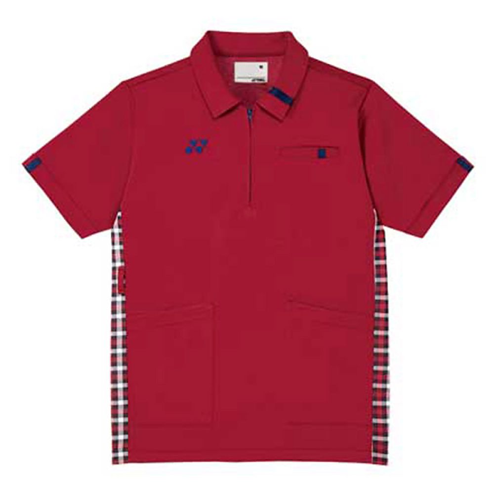 YONEX（トンボ） ケアワークシャツ ストロベリーレッド×ネイビー M（身丈70cm） CY301-15 M 1枚（ご注文単位1枚）【直送品】