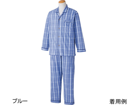 ケアファッション 紳士ワンタッチパジャマ ブルー M 89294 1着（ご注文単位1着）【直送品】