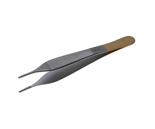 日本フリッツメディコ T/Cアドソン ピンセット 12cm 0.4チップ付 A001-012X 1本(ご注文単位1本)【直送品】