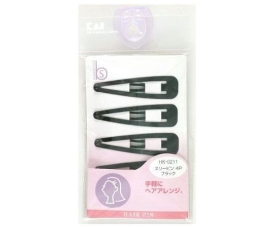 貝印 スリーピン 4P ブラック 4個入 HK0211 1個(ご注文単位1個)【直送品】