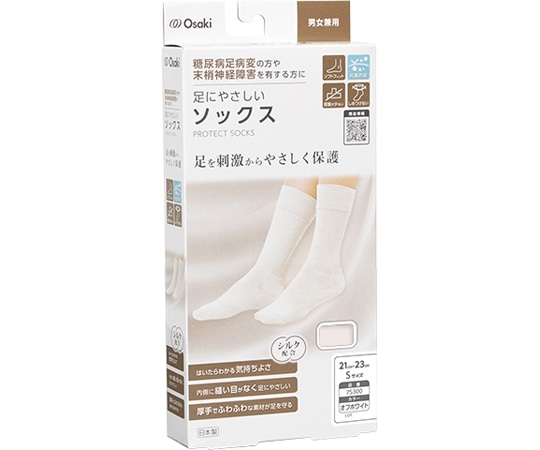 オオサキメディカル 足にやさしいソックス S オフホワイト 75300 1箱（ご注文単位1箱）【直送品】