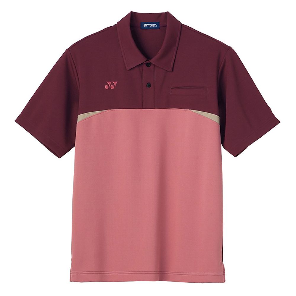 YONEX（トンボ） Mニットシャツ ワイン×ピンク 3L（身丈77cm） CY206-13 3L 1枚（ご注文単位1枚）【直送品】