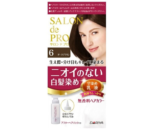 ダリヤ サロンドプロ 無香料ヘアカラー早染め乳液 6（ダークブラウン）  1個（ご注文単位1個）【直送品】
