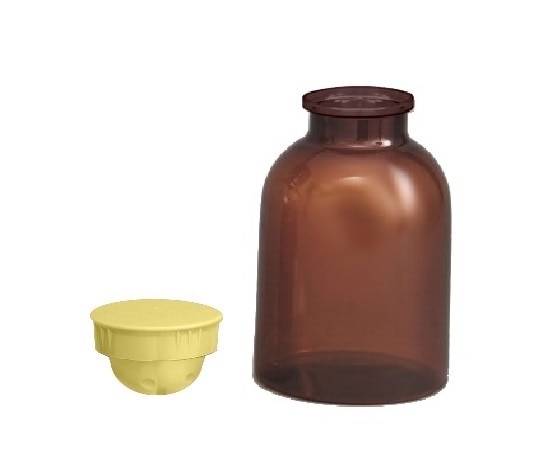 エムアイケミカル 散薬瓶 500㏄（茶） キャップ黄 1個 395100 3 1個（ご注文単位1個）【直送品】