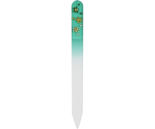 BISON スワロフスキー チェコ製ガラス爪ヤスリ 14cm 両面 緑 1個(ご注文単位1個)【直送品】