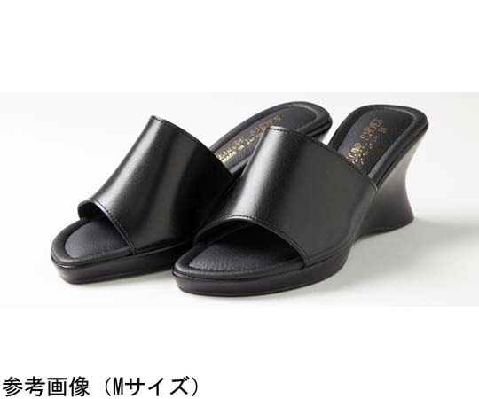 山一 厚底ウエッジミュール ブラック M 600BKM 1足(ご注文単位1足)【直送品】
