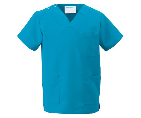 KAZEN スクラブ(男女兼用) ターコイズ L 133-83 L 1枚(ご注文単位1枚)【直送品】
