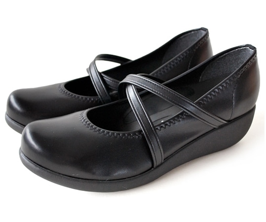 リゲッタ クロスベルトウェッジパンプス ブラック LL（25.0~25.5cm） R35-BLK-LL 1足（ご注文単位1足）【直送品】