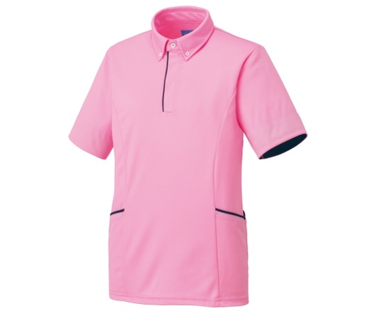 KAZEN ニットシャツ ピンク L KZN231-13 L 1枚（ご注文単位1枚）【直送品】