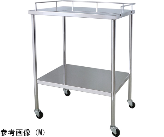 スギモト産業 ステンレス器械卓子（天板三方柵付・2段）M W600×D450×H750mm 完成品 OA-12M 1台（ご注文単位1台）【直送品】