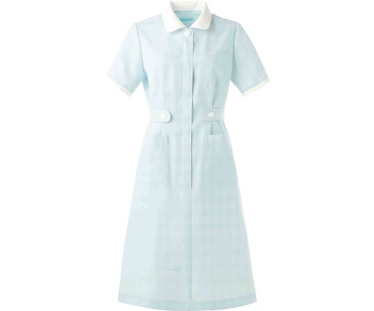 KAZEN ワンピース半袖 サックス 4L 278-81 4L 1枚（ご注文単位1枚）【直送品】